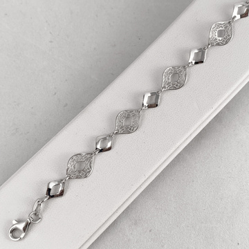 Stříbrný ozdobný náramek 17+3cm